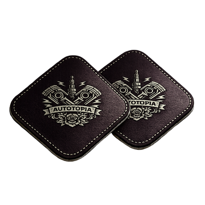 Coaster Set - Black Pistons